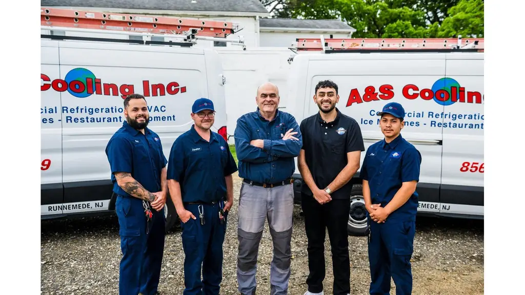 A&S Cooling five-tech crew and two branded vans, Runnemede NJ